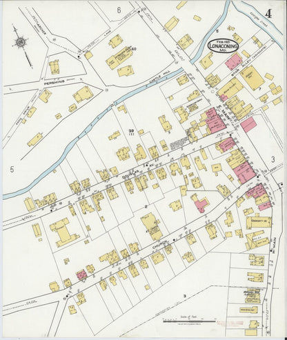 Sanborn Fire Insurance Map from Lonaconing, Allegany County, Maryland (1921), Sheet #0004 - Complete Map Set gallery image, historic Sanborn map, vintage wall art, Maryland Maryland