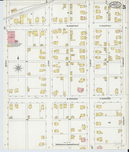 Sanborn Fire Insurance Map from Orrville, Wayne County, Ohio (1904), Sheet #0005 - Historic Sanborn Fire Insurance Map Print, vintage old map wall art, antique decor, genealogy gift, Ohio Ohio map