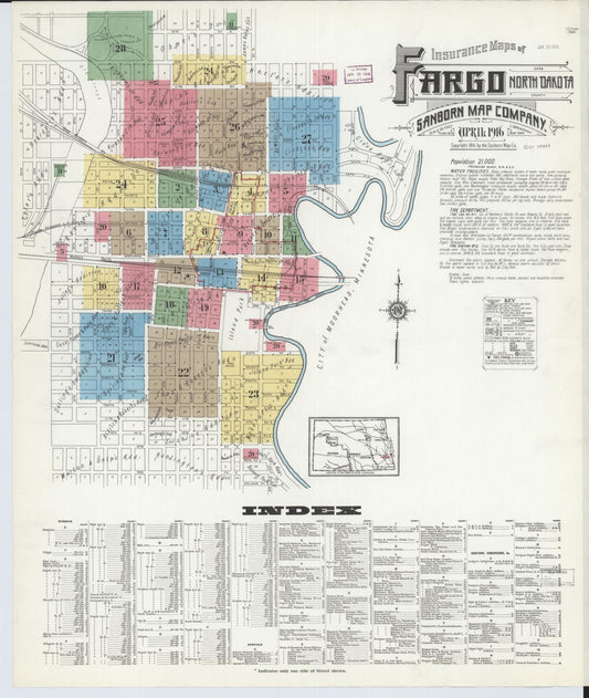 Sanborn Fire Insurance Map from Fargo, Cass County, North Dakota. (1916) – Historic Sanborn Fire Insurance Map Print