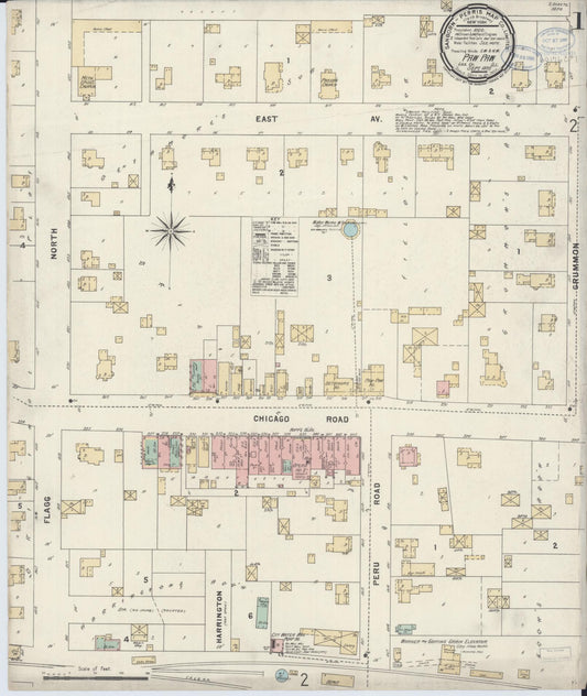 Sanborn Fire Insurance Map from Paw Paw, Lee County, Illinois (1897), Sheet #0001 - Historic Sanborn Fire Insurance Map Print, vintage old map wall art, antique decor, genealogy gift, Illinois Illinois map