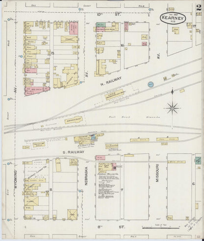 Sanborn Fire Insurance Map from Kearney, Buffalo County, Nebraska (1887), Sheet #0002 - Complete Map Set gallery image, historic Sanborn map, vintage wall art, Nebraska Nebraska