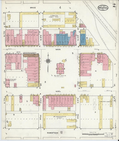 Sanborn Fire Insurance Map from Memphis, Hall County, Texas (1920), Sheet #0002 - Historic Sanborn Fire Insurance Map Print, vintage old map wall art, antique decor, genealogy gift, Texas Texas map