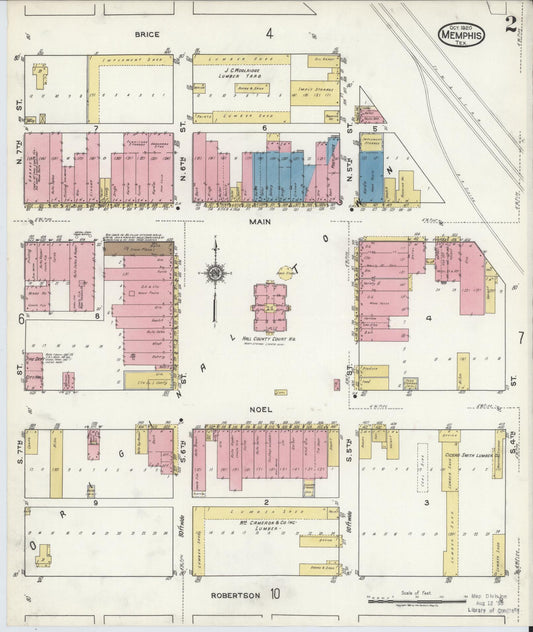 Sanborn Fire Insurance Map from Memphis, Hall County, Texas (1920), Sheet #0002 - Historic Sanborn Fire Insurance Map Print, vintage old map wall art, antique decor, genealogy gift, Texas Texas map