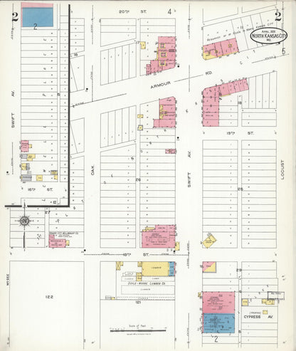 Sanborn Fire Insurance Map from North Kansas City, Clay County, Missouri (1926), Sheet #0002 - Historic Sanborn Fire Insurance Map Print, vintage old map wall art, antique decor, genealogy gift, Missouri Missouri map