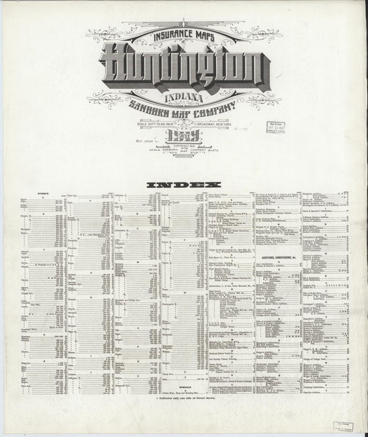 Sanborn Fire Insurance Map from Huntington, Huntington County, Indiana. (1919) – Historic Sanborn Fire Insurance Map Print