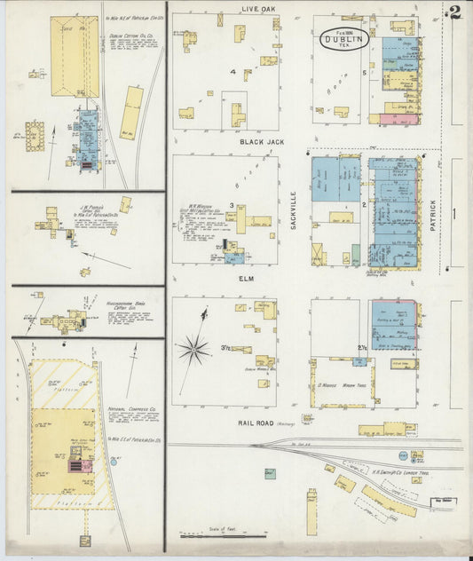 Sanborn Fire Insurance Map from Dublin, Erath County, Texas (1896), Sheet #0002 - Historic Sanborn Fire Insurance Map Print, vintage old map wall art, antique decor, genealogy gift, Texas Texas map