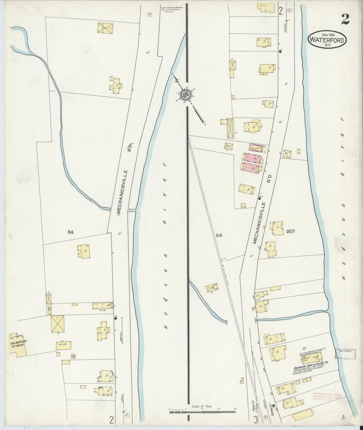 Sanborn Fire Insurance Map from Waterford, Saratoga County, New York (1914), Sheet #0002 - Complete Map Set gallery image, historic Sanborn map, vintage wall art, New York New York