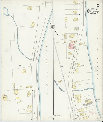 Sanborn Fire Insurance Map from Waterford, Saratoga County, New York (1914), Sheet #0002 - Complete Map Set gallery image, historic Sanborn map, vintage wall art, New York New York