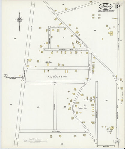 Sanborn Fire Insurance Map from La Grange, Troup County, Georgia (1921), Sheet #0019 - Complete Map Set gallery image, historic Sanborn map, vintage wall art, Georgia Georgia