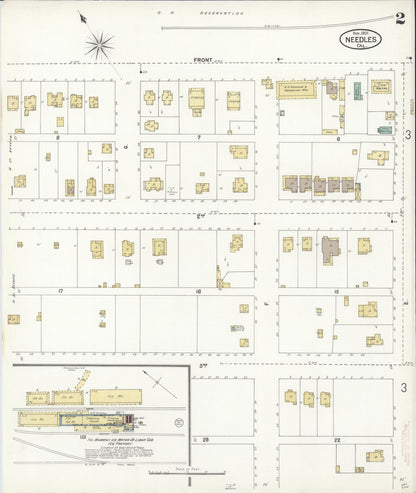 Sanborn Fire Insurance Map from Needles, San Bernardino County, California (1901), Sheet #0002 - Complete Map Set gallery image, historic Sanborn map, vintage wall art, California California