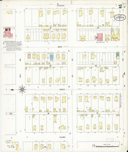 Sanborn Fire Insurance Map from Le Mars, Plymouth County, Iowa (1907), Sheet #0002 - Historic Sanborn Fire Insurance Map Print