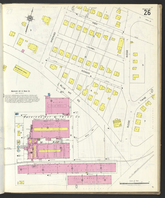 Sanborn Fire Insurance Map from Anniston, Calhoun County, Alabama (1925), Sheet #0026 - Historic Sanborn Fire Insurance Map Print, vintage old map wall art, antique decor, genealogy gift, Alabama Alabama map