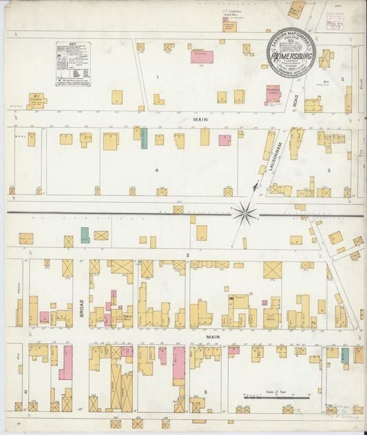 Sanborn Fire Insurance Map from Rimersburg, Clarion County, Pennsylvania (1906), Sheet #0001 - Historic Sanborn Fire Insurance Map Print, vintage old map wall art, antique decor, genealogy gift, Pennsylvania Pennsylvania map