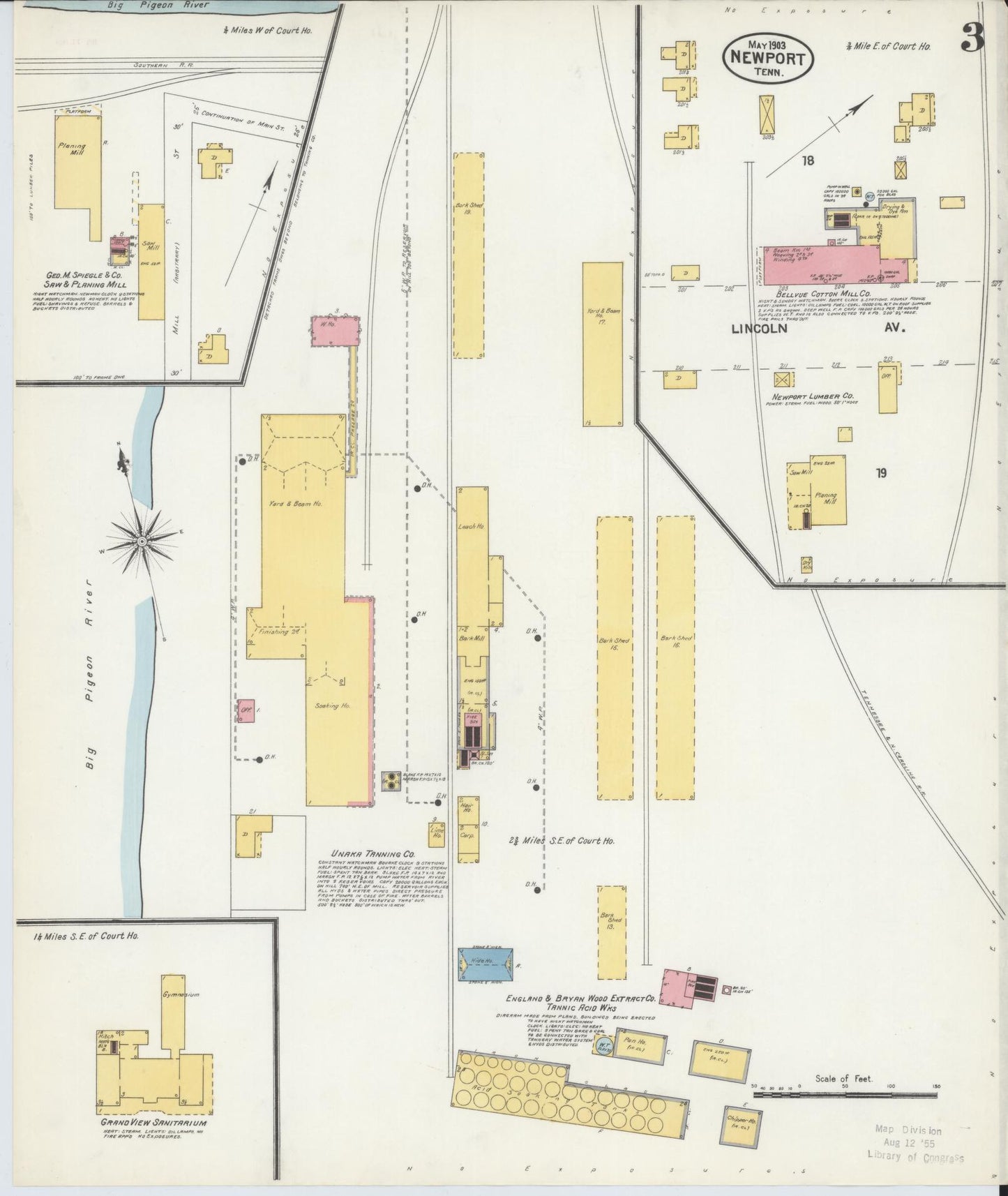 Sanborn Fire Insurance Map from Newport, Cocke County, Tennessee (1903), Sheet #0003 - Historic Sanborn Fire Insurance Map Print, vintage old map wall art, antique decor, genealogy gift, Tennessee Tennessee map