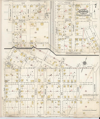 Sanborn Fire Insurance Map from Granger, Williamson County, Texas (1940), Sheet #0007 - Complete Map Set gallery image, historic Sanborn map, vintage wall art, Texas Texas