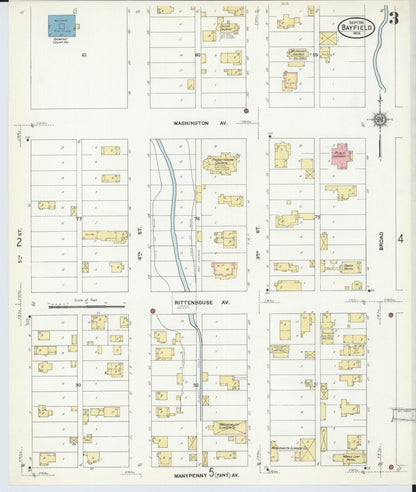 Sanborn Fire Insurance Map from Bayfield, Bayfield County, Wisconsin (1911), Sheet #0003 - Complete Map Set gallery image, historic Sanborn map, vintage wall art, Wisconsin Wisconsin