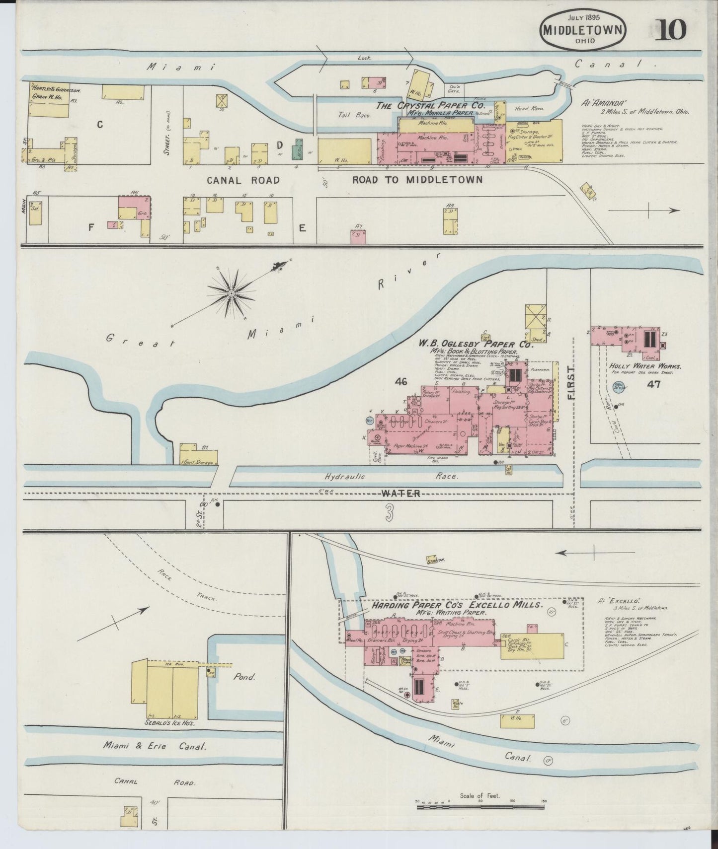 Sanborn Fire Insurance Map from Middletown, Butler County, Ohio (1895), Sheet #0010 - Historic Sanborn Fire Insurance Map Print, vintage old map wall art, antique decor, genealogy gift, Ohio Ohio map