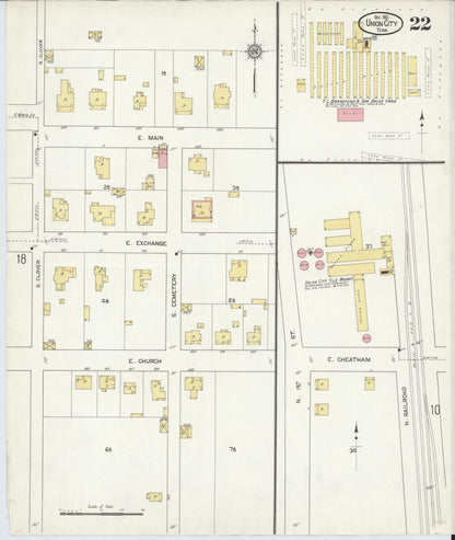 Sanborn Fire Insurance Map from Union City, Obion County, Tennessee (1912), Sheet #0022 - Complete Map Set gallery image, historic Sanborn map, vintage wall art, Tennessee Tennessee