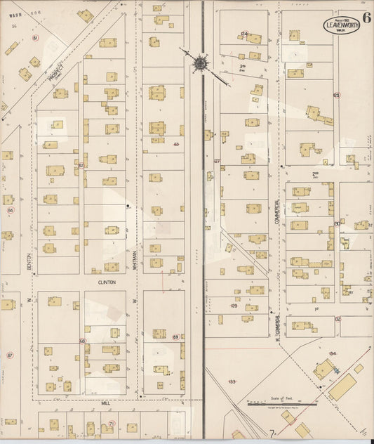 Sanborn Fire Insurance Map from Leavenworth, Chelan County, Washington (1931), Sheet #0006 - Historic Sanborn Fire Insurance Map Print, vintage old map wall art, antique decor, genealogy gift, Washington Washington map