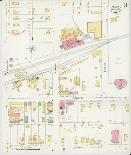Sanborn Fire Insurance Map from Macomb, Mcdonough County, Illinois (1898), Sheet #0003 - Historic Sanborn Fire Insurance Map Print, vintage old map wall art, antique decor, genealogy gift, Illinois Illinois map