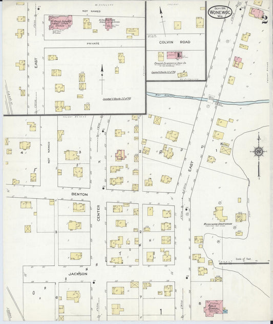 Sanborn Fire Insurance Map from Wonewoc, Juneau County, Wisconsin (1914), Sheet #0002 - Historic Sanborn Fire Insurance Map Print, vintage old map wall art, antique decor, genealogy gift, Wisconsin Wisconsin map