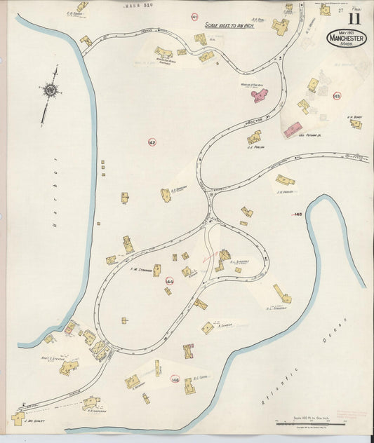 Sanborn Fire Insurance Map from Manchester, Essex County, Massachusetts. (1941), Sheet 11 – Historic Sanborn Fire Insurance Map Print