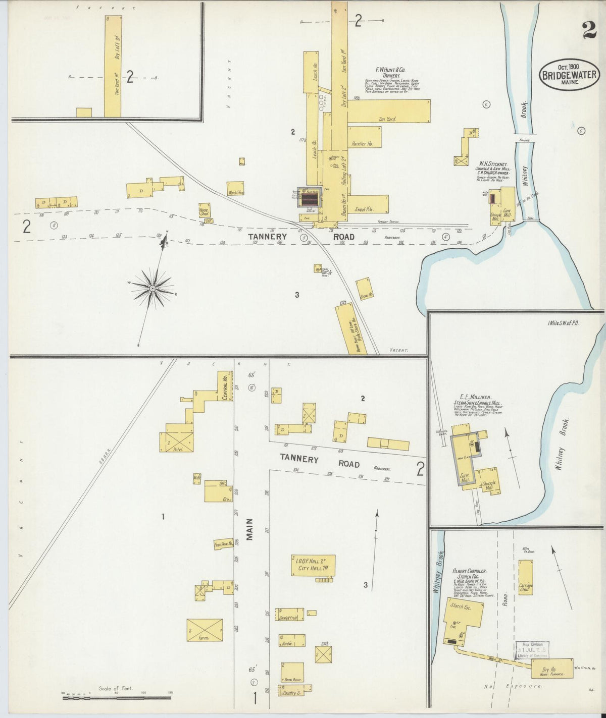 Sanborn Fire Insurance Map from Bridgewater, Aroostook County, Maine (1900), Sheet #0002 - Complete Map Set gallery image, historic Sanborn map, vintage wall art, Maine Maine