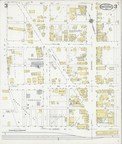 Sanborn Fire Insurance Map from Smackover, Union County, Arkansas (1930), Sheet #0003 - Complete Map Set gallery image, historic Sanborn map, vintage wall art, Arkansas Arkansas