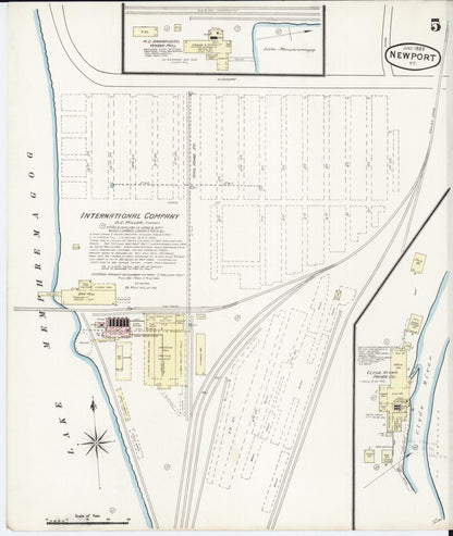 Sanborn Fire Insurance Map from Newport, Orleans County, Vermont (1889), Sheet #0005 - Complete Map Set gallery image, historic Sanborn map, vintage wall art, Vermont Vermont