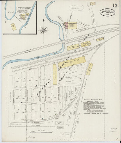 Sanborn Fire Insurance Map from Atchison, Atchison County, Kansas (1887), Sheet #0017 - Complete Map Set gallery image, historic Sanborn map, vintage wall art, Kansas Kansas