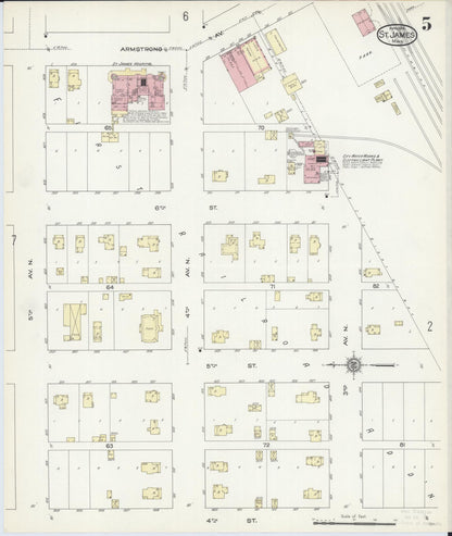 Sanborn Fire Insurance Map from Saint James, Watonwan County, Minnesota (1914), Sheet #0005 - Complete Map Set gallery image, historic Sanborn map, vintage wall art, Minnesota Minnesota