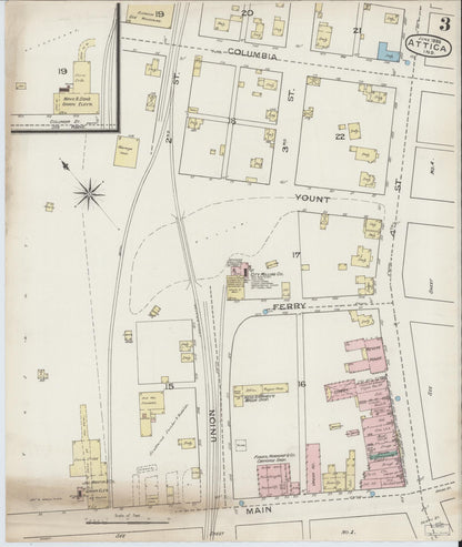 Sanborn Fire Insurance Map from Attica, Fountain County, Indiana (1886), Sheet #0003 - Historic Sanborn Fire Insurance Map Print, vintage old map wall art, antique decor, genealogy gift, Indiana Indiana map