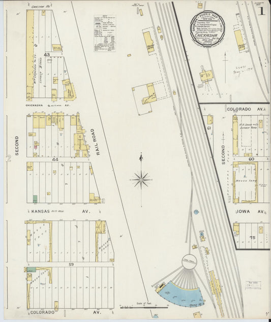 Sanborn Fire Insurance Map from Chickasha, Grady County, Oklahoma. (1894) – Historic Sanborn Fire Insurance Map Print