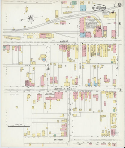 Sanborn Fire Insurance Map from Winchester, Independent Cities, Virginia (1897), Sheet #0002 - Complete Map Set gallery image, historic Sanborn map, vintage wall art, Virginia Virginia