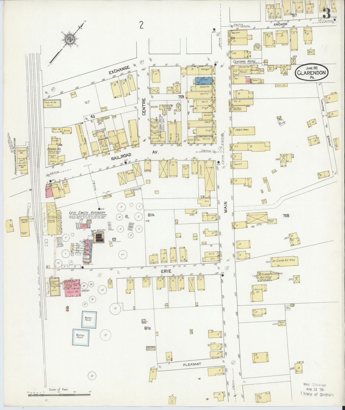 Sanborn Fire Insurance Map from Clarendon, Warren County, Pennsylvania (1912), Sheet #0003 - Complete Map Set gallery image, historic Sanborn map, vintage wall art, Pennsylvania Pennsylvania