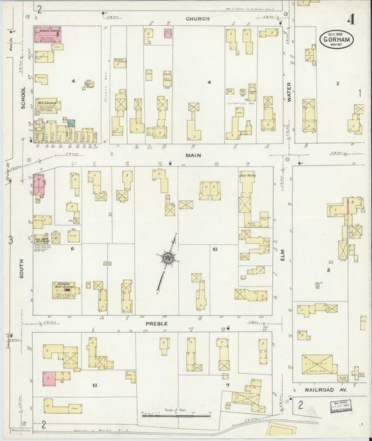 Sanborn Fire Insurance Map from Gorham, Cumberland County, Maine (1909), Sheet #0004 - Historic Sanborn Fire Insurance Map Print, vintage old map wall art, antique decor, genealogy gift, Maine Maine map