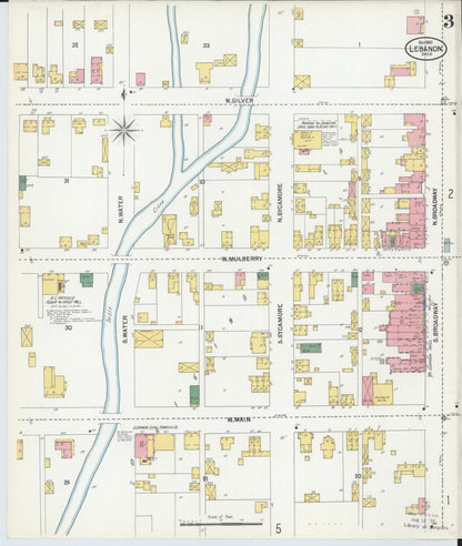 Sanborn Fire Insurance Map from Lebanon, Warren County, Ohio (1901), Sheet #0003 - Complete Map Set gallery image, historic Sanborn map, vintage wall art, Ohio Ohio