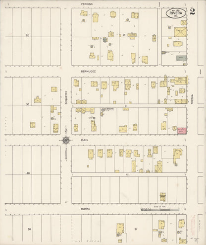 Sanborn Fire Insurance Map from Rivera, Los Angeles County, California (1910), Sheet #0002 - Complete Map Set gallery image, historic Sanborn map, vintage wall art, California California