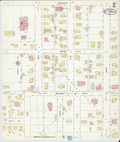 Sanborn Fire Insurance Map from Mount Carroll, Carroll County, Illinois (1912), Sheet #0005 - Complete Map Set gallery image, historic Sanborn map, vintage wall art, Illinois Illinois