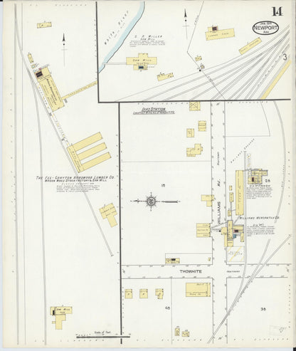 Sanborn Fire Insurance Map from Newport, Jackson County, Arkansas (1914), Sheet #0014 - Complete Map Set gallery image, historic Sanborn map, vintage wall art, Arkansas Arkansas