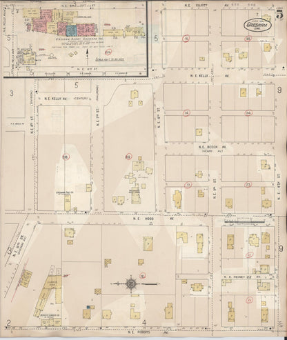 Sanborn Fire Insurance Map from Gresham, Multnomah County, Oregon (1941), Sheet #0005 - Complete Map Set gallery image, historic Sanborn map, vintage wall art, Oregon Oregon