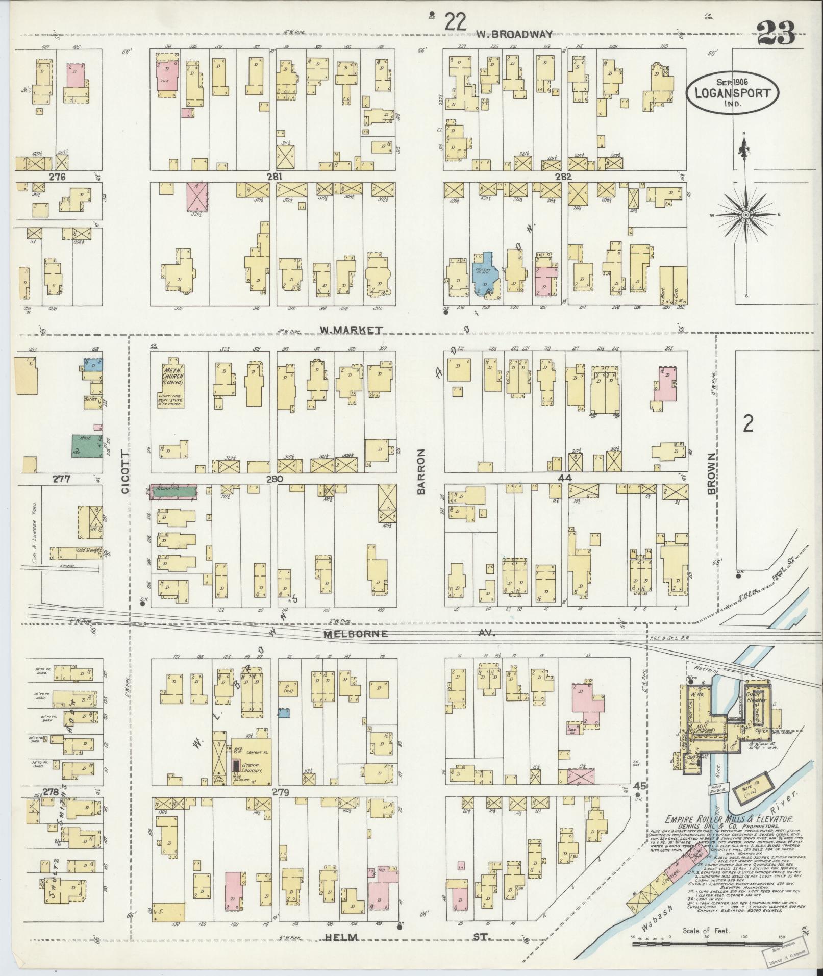 Sanborn Fire Insurance Map from Logansport, Cass County, Indiana (1906), Sheet #0023 - Complete Map Set gallery image, historic Sanborn map, vintage wall art, Indiana Indiana