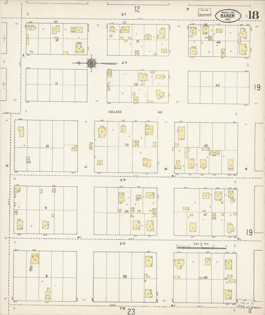 Sanborn Fire Insurance Map from Baker, Baker County, Oregon (1911), Sheet #0018 - Historic Sanborn Fire Insurance Map Print, vintage old map wall art, antique decor, genealogy gift, Oregon Oregon map