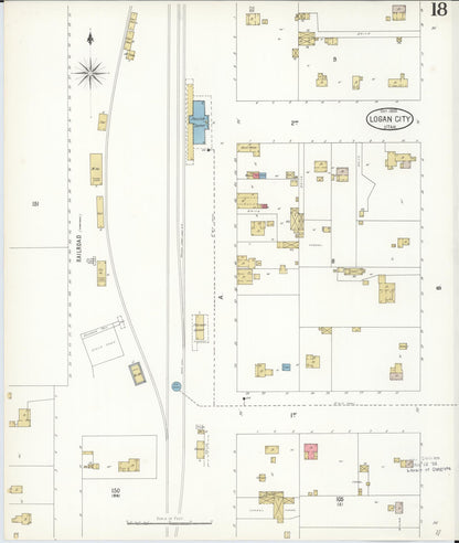 Sanborn Fire Insurance Map from Logan, Cache County, Utah (1900), Sheet #0018 - Complete Map Set gallery image, historic Sanborn map, vintage wall art, Utah Utah