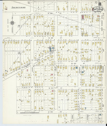 Sanborn Fire Insurance Map from Port Clinton, Ottawa County, Ohio (1916), Sheet #0011 - Historic Sanborn Fire Insurance Map Print, vintage old map wall art, antique decor, genealogy gift, Ohio Ohio map