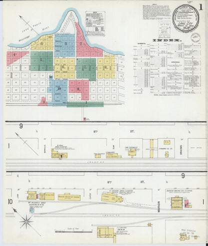 Sanborn Fire Insurance Map from Lake City, Wabasha County, Minnesota (1900), Sheet #0001 - Historic Sanborn Fire Insurance Map Print, vintage old map wall art, antique decor, genealogy gift, Minnesota Minnesota map