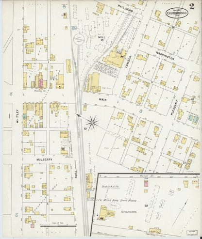 Sanborn Fire Insurance Map from Churubusco, Whitley County, Indiana (1897), Sheet #0002 - Complete Map Set gallery image, historic Sanborn map, vintage wall art, Indiana Indiana