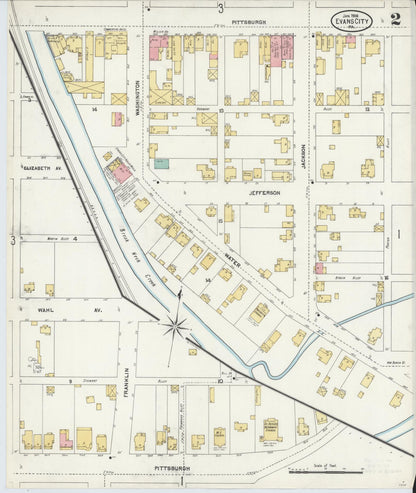 Sanborn Fire Insurance Map from Evans City, Butler County, Pennsylvania (1906), Sheet #0002 - Complete Map Set gallery image, historic Sanborn map, vintage wall art, Pennsylvania Pennsylvania