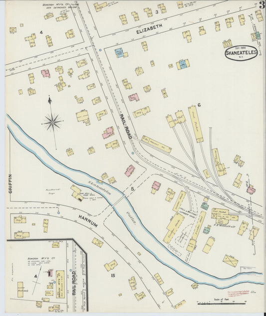 Sanborn Fire Insurance Map from Skaneateles, Onondaga County, New York (1890), Sheet #0003 - Historic Sanborn Fire Insurance Map Print, vintage old map wall art, antique decor, genealogy gift, New York New York map