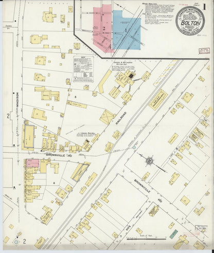 Sanborn Fire Insurance Map from Bolton, Hinds County, Mississippi (1910), Sheet #0001 - Complete Map Set gallery image, historic Sanborn map, vintage wall art, Mississippi Mississippi